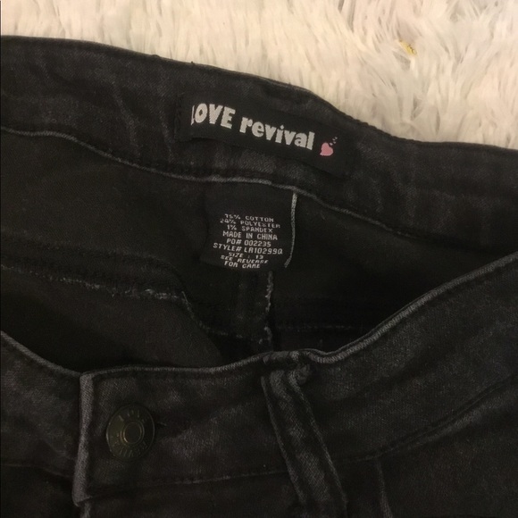 Sold LOVE Revival Black Jeans button fly size 13 - Picture 6 of 9